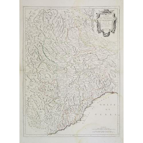 Old map image download for Carte qui contient la Principauté de Piémont, le Monferrat, et la Comté de Nice, avec la Rivière de Ponent de Gènes.