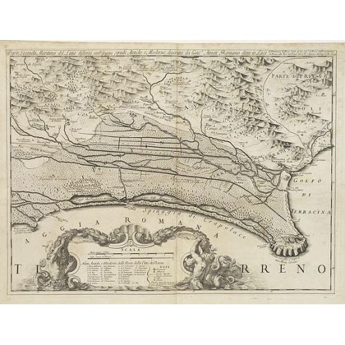 Old map image download for Parte Seconda Maritima del Latio distinta con le sue strade Antiche e Moderne, descritta da Giac°. Ameti Romano data Luce . . .