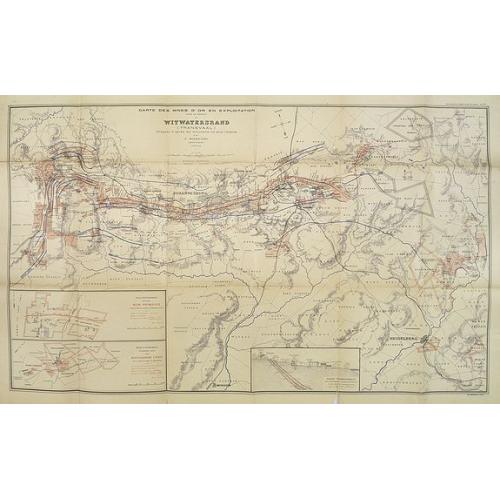 Old map image download for Carte des Mines d'Or en exploitation dans le district de Witwatersrand (Transvaal) . . .