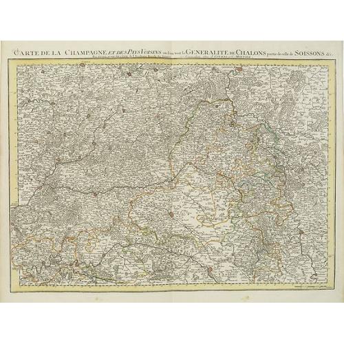 Old map image download for Carte De La Champagne et des Pays Voisins . . . Chalons . . . Soissons . . .