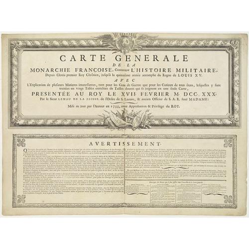 Old map image download for [Title page ] Carte Générale de la Monarchie Françoise, contenat l'Histoire Militaire depuis Clovis, premier Roy chrêtien...