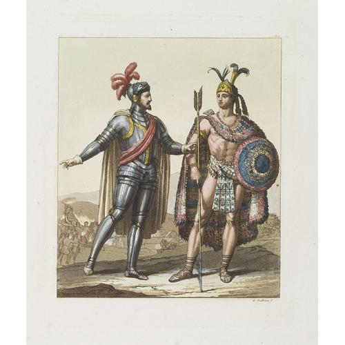 Old map image download for [ Portraits of Motezuma II and Cortes ].