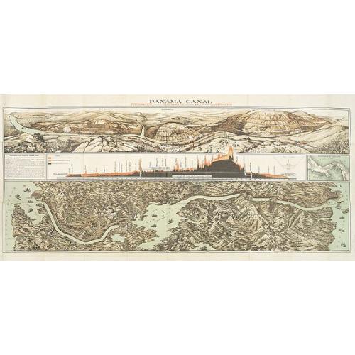 Old map image download for Panama Canal, Topographic, Diagramatic, and Illustrative.