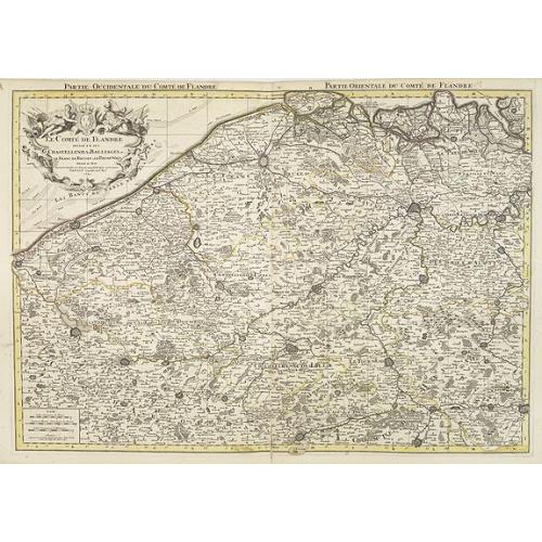 Old map image download for Le Comte de Flandre divisé en ses Chastellenies et Balliages &c le Franc de Bruges et le Pays de Waes. . .