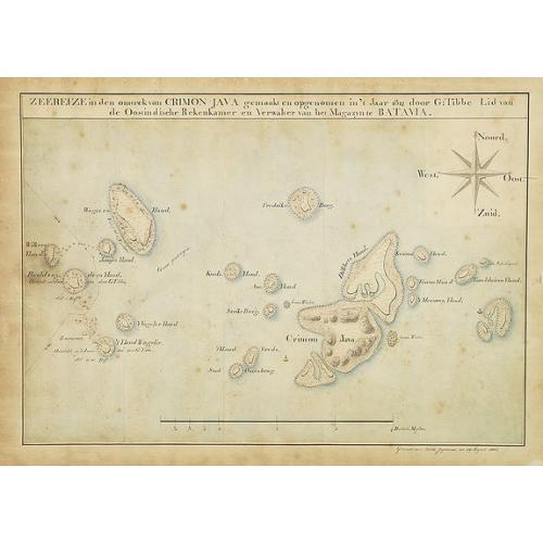Old map image download for Zeereize in den omtrek van CRIMON JAVA gemaakt en opgenomen in 't jaar 1812 door G:Tibbe Lid van de Oostindische Rekenkamer en Verwalter van het Magazyn te BATAVIA.