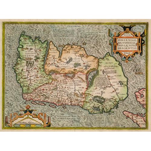 Old map image download for Hiberniae Britannicae insulae nova descriptio.