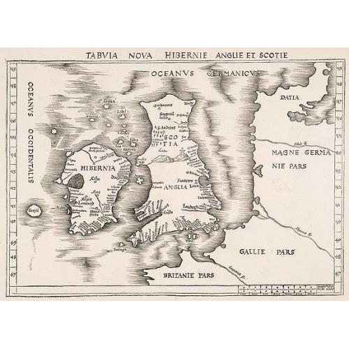 Old map image download for Tabula nova Hibernie Anglie et Scotie.