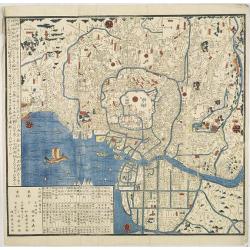 [Edo period woodcut plan of Edo or Tokyo]