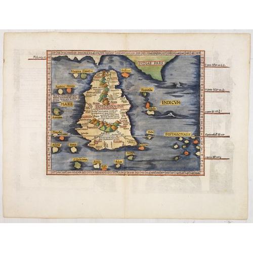 Old map image download for .Taprobana Ins. Tabula XII Asiae. [Sri Lanka.]