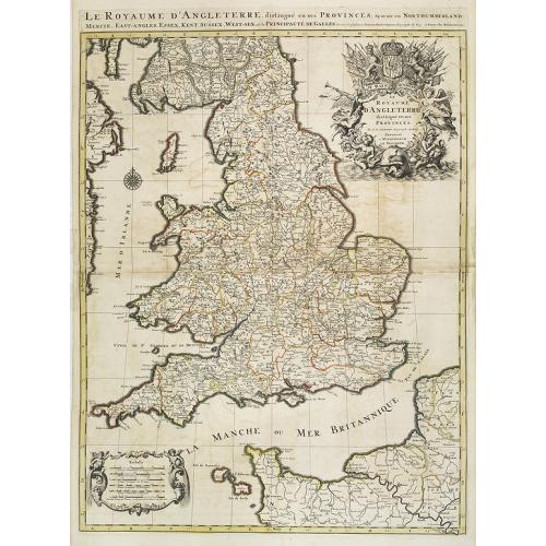 Old map image download for Le Royaume d'Angleterre distingué en ses provinces.