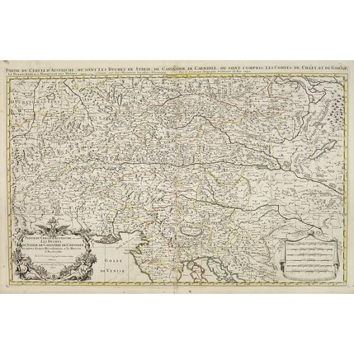 Old map image download for Partie du cercle d'Austriche, ou sont les duche's de Stirie, de Carinthie, de Carniole. . .