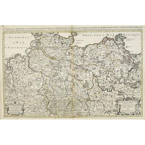 Old map image download for Le cercle de la Basse Saxe subdivisé en touts les estats et principautés qui le composant . . .