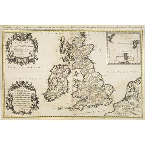 Old map image download for Les Isles Britanniques qui contiennents les- Royaumes, d' Angleterre, Escosse, et Irland.