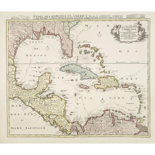 Old map image download for Insulae Americanae Nempe: Cuba, Hispaniola, Iamaica, Pto Rico, Lucania, Antillae vulgo Caribe, Barlo-et Sotto-Vento Etc. . . .