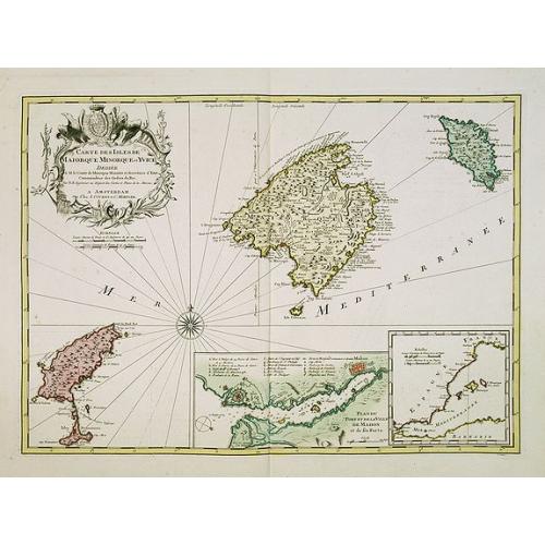 Carte des Isles de Maiorque Minorque et Yvice dediée A.M. le Comte de Maurepas Ministre et secretaire d'Etat. . .