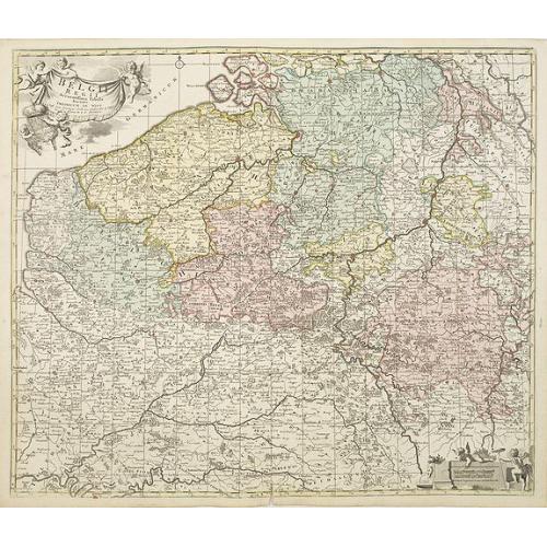 Old map image download for Belgii Regii accuratissima Tabula, Auctore Fredericum de Witt. . .ex Officina R. et J. Ottens.