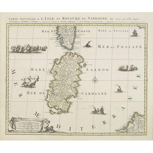 Old map image download for Carte nouvelle de l'Isle et royaume de Sardagne. . .