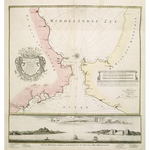 Old map image download for Nieuwe Paskaart van t Naauw van de Straat. . . F.van Aerssen van Sommelsdyk, de plaat bommel en Spyk. . . Hendrik Lynslager. . . 1726.
