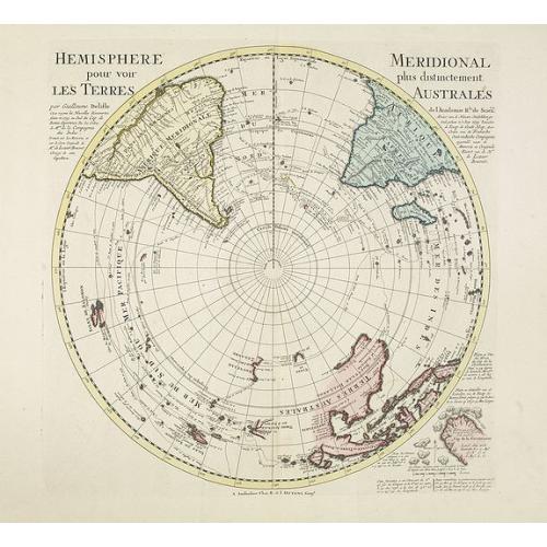 Old map image download for Hemisphere meridional pour voir plus distinctement les terres australes. . .