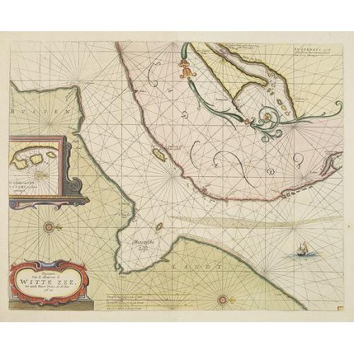 Old map image download for Pascaert van de mont van de Witte Zee tot aende Rivier Dwina al Archan : gel toe.