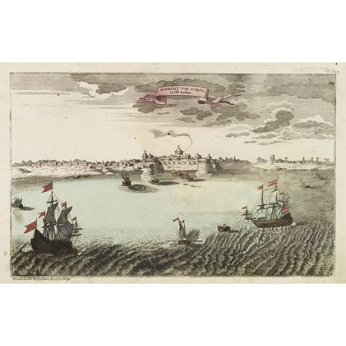 Old map image download for Aussicht von Surate in Ost Indien.