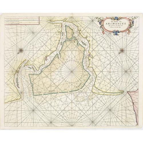 Old map image download for Pas-Caert van Archangel oste de rivier de Duina met.'t Nieuwe en't Oude diep.