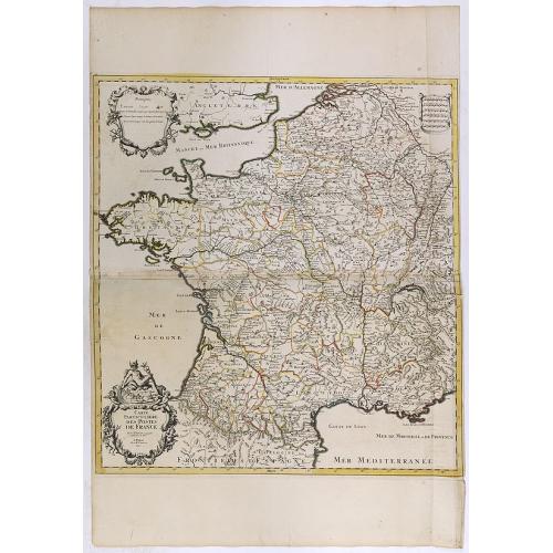 Old map image download for Carte particuliere des postes de France.