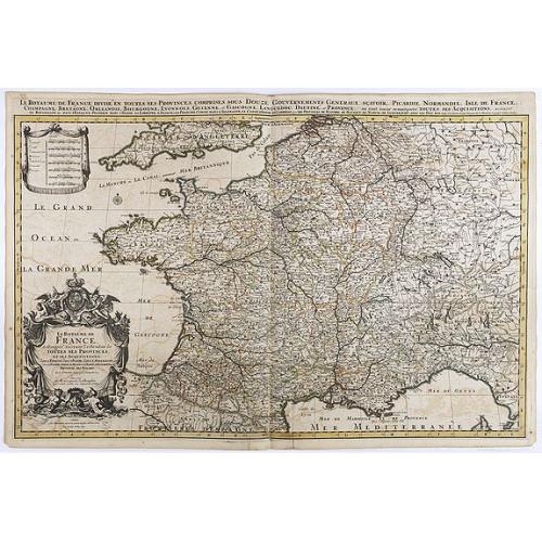 Old map image download for Le royaume de France distingue suivant l'étendue de toutes ses provinces. . .