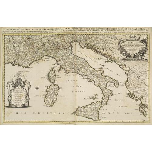 Old map image download for L'Italie distinguee suivant l'estendue de tous les estats. . .