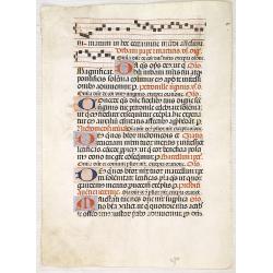 Leaf on vellum from a antiphonary.