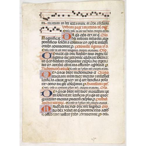 Leaf on vellum from a antiphonary.
