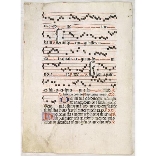 Leaf on vellum from a antiphonary.