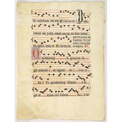 Leaf on vellum from a antiphonary.