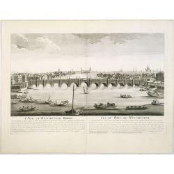 A view of Westminster bridge. Vue du pont Westminster.
