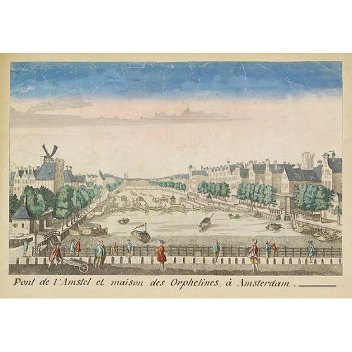 Old map image download for Pont de l'Amstel et maison des orphelines à Amsterdam.