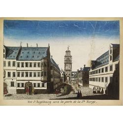 Vue d'Augsbourg vers la porte de la St. Vierge.