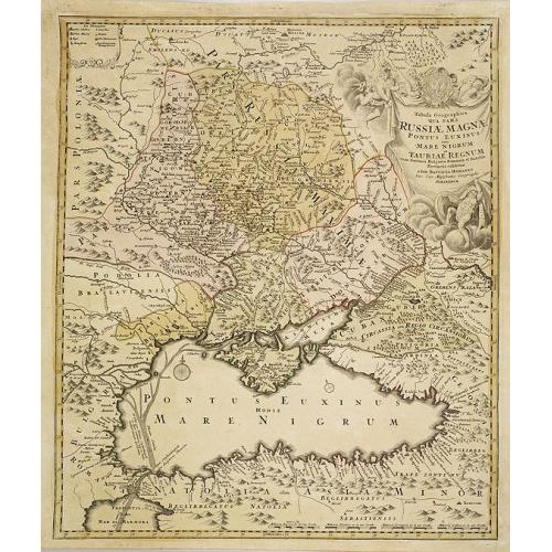 Old map image download for Tabula geographica Russiae Magnae pontus euxinus seu mare nigrum et tauriae regnum. . .