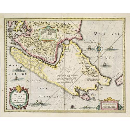 Old map image download for Freti Magellanici ac novi Freti vulgo Le Maire exactissima delinatio..