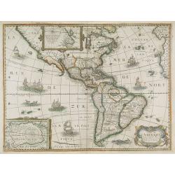 Carte de L'Amerique, corrigée et augmentée desus toutes les aultres cy deuant faictes par P.Bertius.