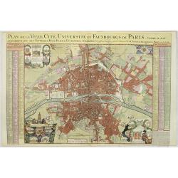 Plan de la ville, cite universite et fauxbourgs de Paris comme il est jourddhuy. . .