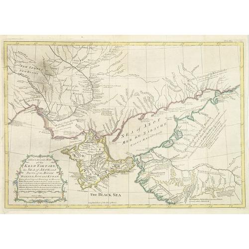 Old map image download for A New & Accurate Map of the Krim Tartary, the Sea of Azof, and Parts of the Rivers Dneper, Bog and Kuban.