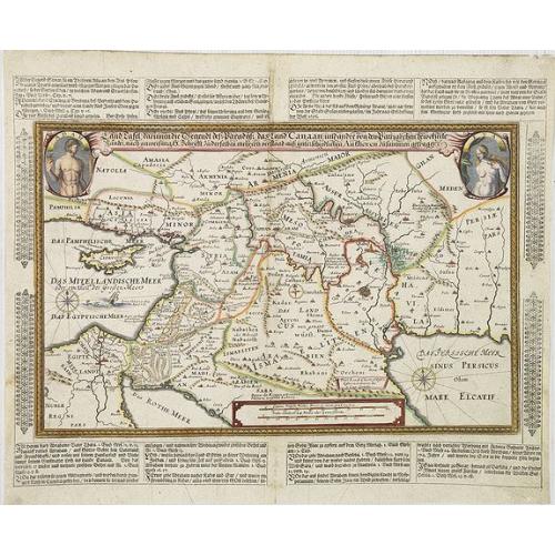 Old map image download for Land Tafel darinnen die gegendt des Paradijs das land Canaan. . .