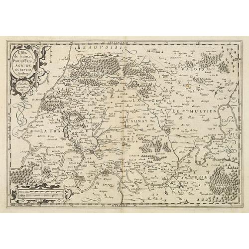 Old map image download for L'isle de France. Parisiensis Agri descriptio.