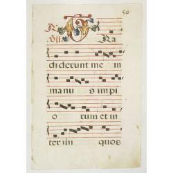 Leaf of manuscript music from an Antiphoner.