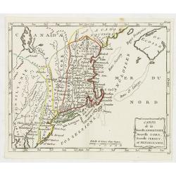 Carte de la Nouvelle Angleterre, Nouvelle York, Nouvelle Jersey, et Pensilvanie.