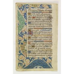 Manuscript leaf from a Book of Hours on vellum.