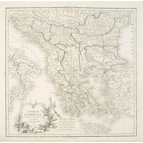 Old map image download for Turquie Européene ou sont indiqués les noms anciens des Provinces de la Grece. . .