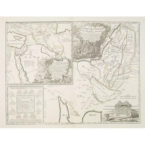 Old map image download for Terre de Chanaan, ou Terre promise à Abraham et à sa Posterité . . .