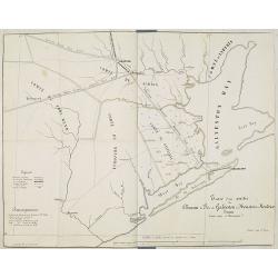 Tracé d'une partie du Chemin de Fer de Galveston à Houston et Henderson. Texas Etats Unis D'Amerique.