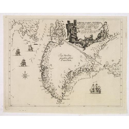 Old map image download for Gronlandia antiqua secundum utramque partem Orientalem & Occidentalem . . .
